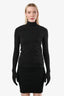 Balenciaga Black Long Sleeve 'Gloves' Turtleneck Top Size L