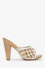 Burberry Pink Nova Check Studded Wood Heels Size 36