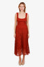 Vince Burnt Red Lace Cotton Midi Skirt + Tank Top Set Size 6 M
