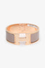 Hermès Gold Toned/Beige Enamel Clic Clac Bracelet Size PM
