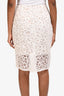 Vera Wang White/Nude Lace Knee Length Pencil Skirt Size 2