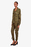 Smythe Green Army Floral Print Pant and Jacket Set Size XS 00