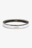 Hermès Palladium/White Caleche Narrow Bangle Bracelet