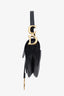 Christian Dior Black Grained Leather Mini Saddle Bag with Canvas Strap