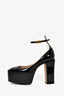 Valentino Black Patent Platform Ankle Strap 'Tan-Go' Heels Size 36.5