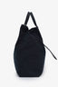 Acne Studios Navy Nylon Leather Tote Bag With Strap