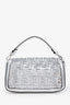 Fendi x Nicki Minaj Silver Metallic PVC Leather Sequins Baguette Crossbody Bag