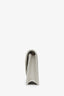 Saint Laurent White Grained Leather Wallet on Chain