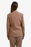 Gucci Taupe Wool Blend Single Breasted Blazer Size 44