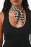 Versace Jeans Black/White La Greca Tie Sleeveless Top Size Small
