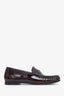 Chloe Burgundy Patent Leather Logo Loafers Size 35.5