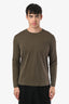 Louis Vuitton Brown Cotton Damier Print Long Sleeve Crewneck with Pocket Size M Men's