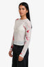 Miaou White/Pink Sheer Long Sleeve Top Size S