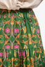 La Double J Green/Pink Cotton Poplin Maxi Skirt Size S