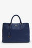 Prada Navy Saffiano Leather Large Double Zip Galleria Tote