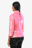 Milly Pink Sequin Long Sleeve Mock Neck Top Size 4