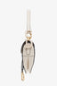 Christian Dior 2023 Ivory Leather Medium Saddle Bag with Leather Strap