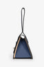 Moynat Blue Leather Madeleine Clutch PM Top Handle Bag