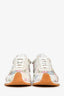 Loewe White Leather and Multicolour Suede Floral Print 'Flow' Runners Size 41