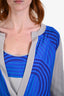 Hermès Blue/Grey Cashmere Silk Printed Tank Top + Cardigan Set Size 40