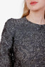 Dolce & Gabbana Grey Metallic Lurex Floral Jacquard Dress Size 40