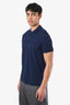 Christian Dior Navy Cotton 'CD' Embroidered Polo T-Shirt Size M
