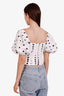 Self-Portrait White Polka Dot Puff Sleeve Top Size 8