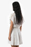 Isabel Marant Etoile White Cotton Lace High-Neck Short Sleeve Mini Dress Size 34