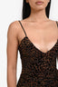 Camila Coelho Black/Brown Animal Print Sleeveless Ruched Mini Dress Size XXS