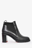 Christian Louboutin Black Leather 'Marchachroche' Heeled Boots Size 37.5