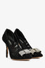Dolce & Gabbana Black Lace Crystal Bow Heels Size 38