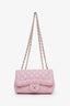 Mini sac Chanel™ d’occasion 2015-16 en cuir d’agneau rose matelassé, rabat Mademoiselle Chic