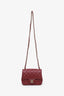 Pre-loved Chanel™ 2022 Burgundy Quilted Lambskin Mini Square Flap Bag