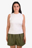 Vince Cream Fitted Sleeveless Top Size Large