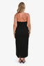 Acler Black Strapless Silver Pleat Detail Midi Dress Size 6 US