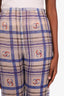 Pre-loved Chanel™ 23P Blue Silk CC Logo Pants Size 36