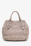 Prada Taupe Nappa Gaufre Leather Satchel Bag with Strap