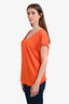 Frame Orange Organic Linen Scoop Neck T-Shirt Size M