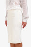 Alexander McQueen Cream Crepe Knee Length Pencil Skirt Size 44