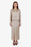 Frame Gold Silk Button Down and Midi Slip Skirt Set Size M