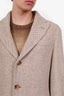 Brunello Cucinelli Beige Wool Cashmere Herringbone Coat Size 46 Men's
