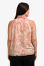 Zimmermann Blush Paisley Print Silk Cotton Floral Neck Sleeveless Top Size 2
