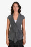 Brunello Cucinelli Grey Cotton Sleeveless Tailored Vest Size 42