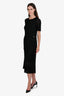Pre-loved Chanel™ 2016 Black Alpaca Blend Short Sleeve Flared Midi Dress Size 40