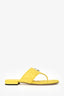 Gucci Yellow Nappa Leather GG Thong Heeled Sandals Size 38
