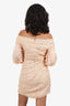 Zimmermann Peach/Black Dot Puff Sleeve Mini Dress Size 0