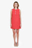 Miu Miu Red Embellished Button Sleeveless Mini Dress Size 40