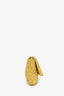 Yellow Matelasse Nappa Leather Crystal Embellished Shoulder Bag with Strap