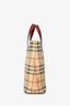 Burberry Brown/Burgundy Novacheck Leather Mini Tote Bag