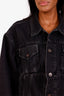 Balenciaga Black Flared Denim Jacket Size 34